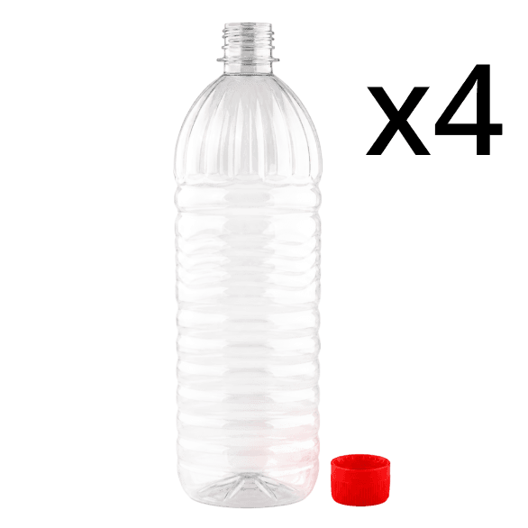 Пластмасови бутилки за бира (4 бр. x 1л)